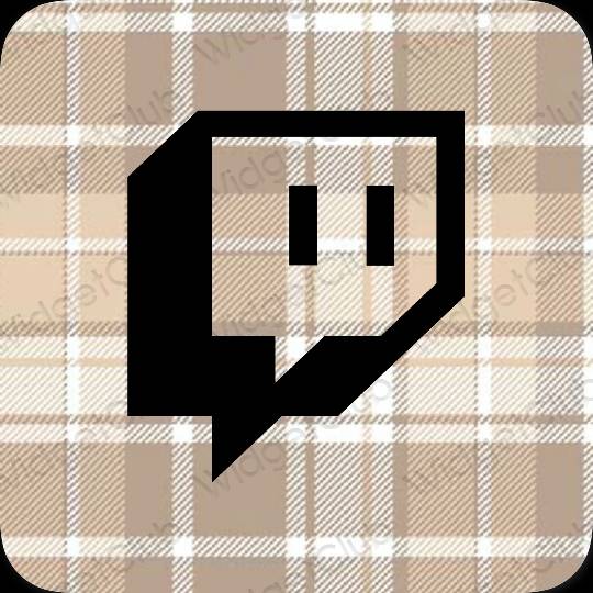 Aesthetic beige Twitch app icons