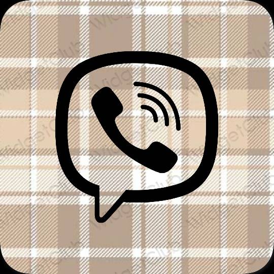 Aesthetic beige Viber app icons