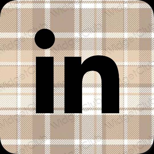 Ესთეტიური კრემისფერი Linkedin აპლიკაციის ხატები