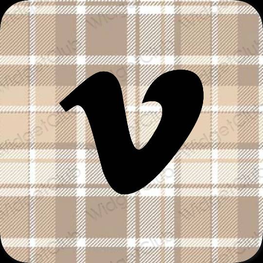 Aesthetic beige Vimeo app icons