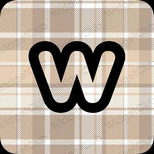 Estético beige Weebly iconos de aplicaciones