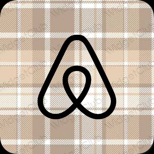 زیبایی شناسی رنگ بژ Airbnb آیکون های برنامه