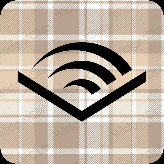 Aesthetic beige Audible app icons