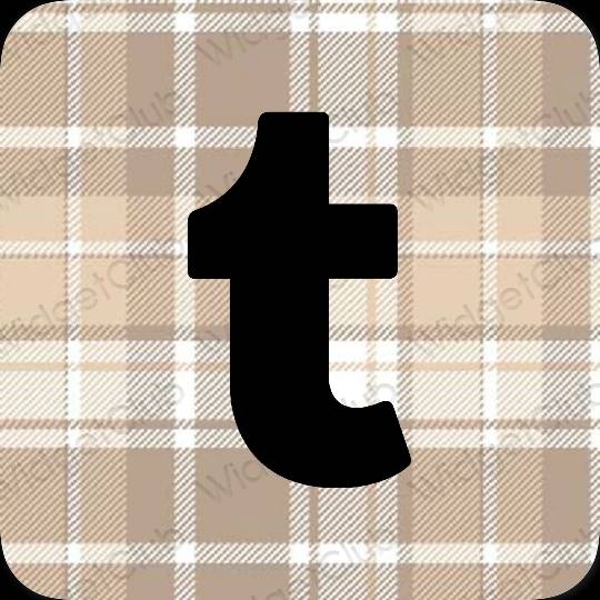 Ესთეტიური კრემისფერი Tumblr აპლიკაციის ხატები