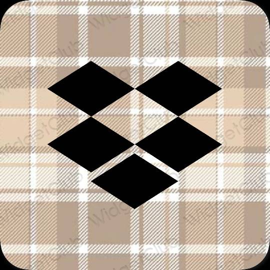 Ესთეტიური შავი Dropbox აპლიკაციის ხატები