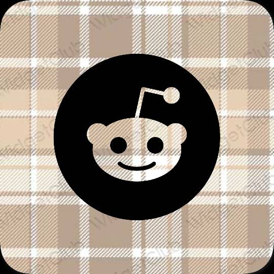 Æstetisk sort Reddit app ikoner