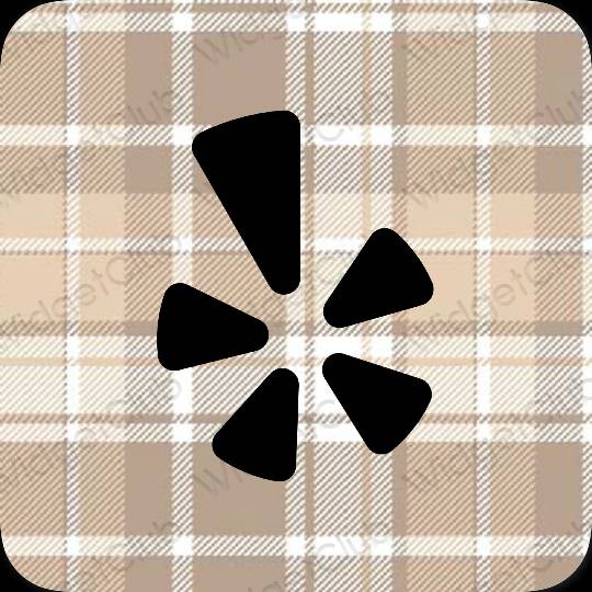 Aesthetic beige Yelp app icons