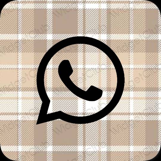 Aesthetic beige WhatsApp app icons