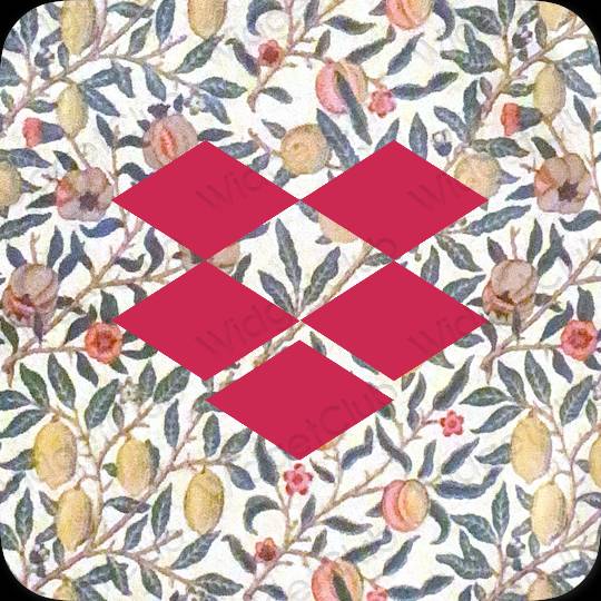 Aesthetic neon pink Dropbox app icons