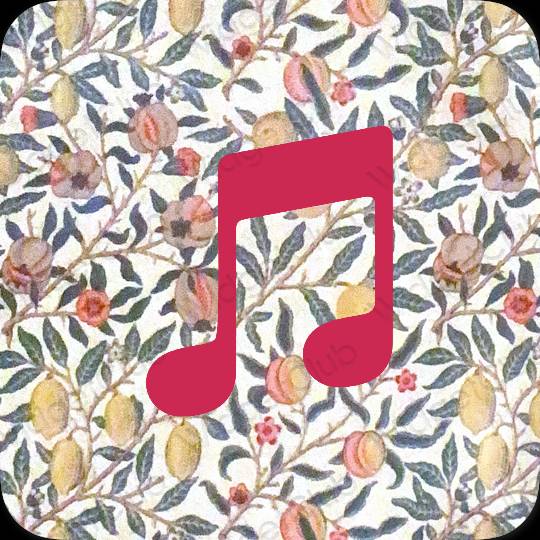 Aesthetic neon pink Music app icons