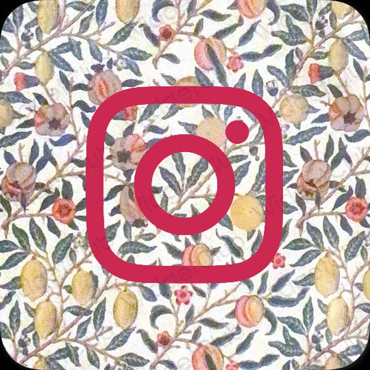 Aesthetic neon pink Instagram app icons