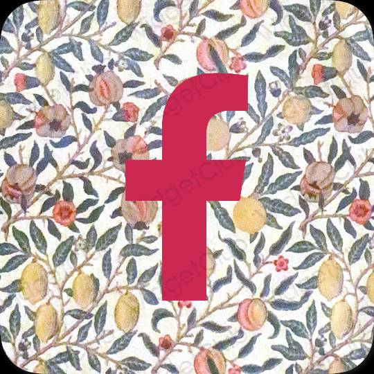 زیبایی شناسی صورتی نئونی Facebook آیکون های برنامه