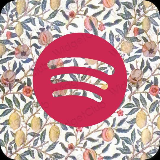 Aesthetic neon pink Spotify app icons