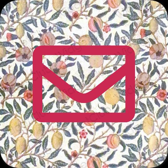 Aesthetic neon pink Mail app icons