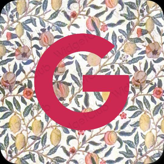 Estetico rosa fluo Google icone dell'app