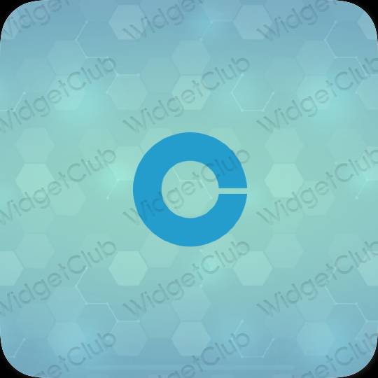 Aesthetic blue Coinbase app icons