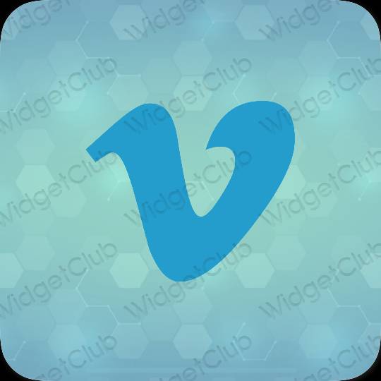 Aesthetic blue Vimeo app icons