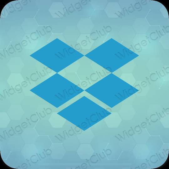Ესთეტიური ლურჯი Dropbox აპლიკაციის ხატები