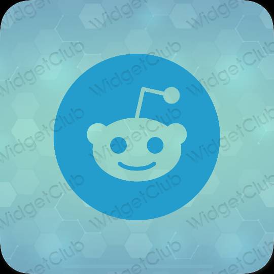 Estetik biru Reddit ikon aplikasi