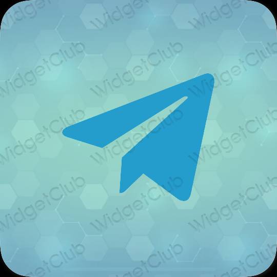 Aesthetic blue Telegram app icons
