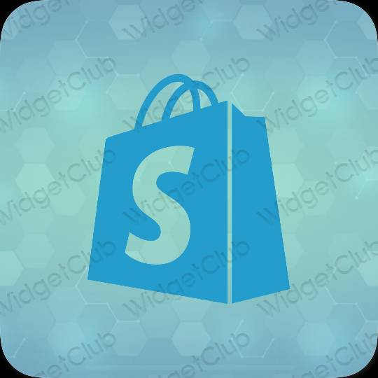 Aesthetic blue Shopify app icons