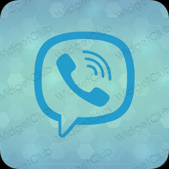 Aesthetic blue Viber app icons
