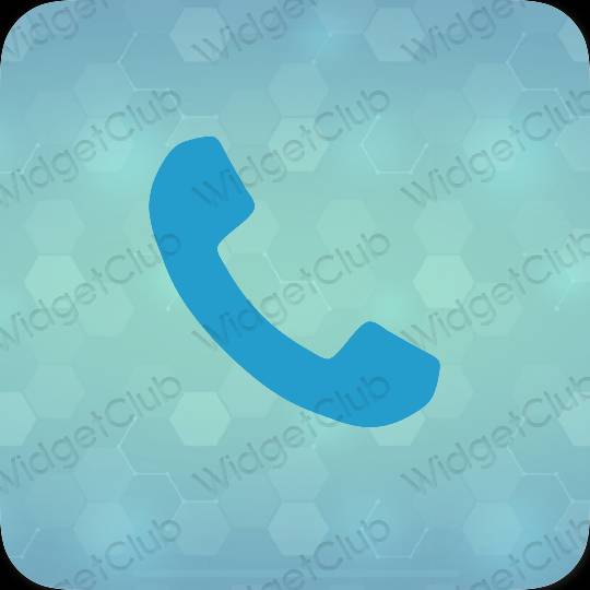 Aesthetic blue Phone app icons