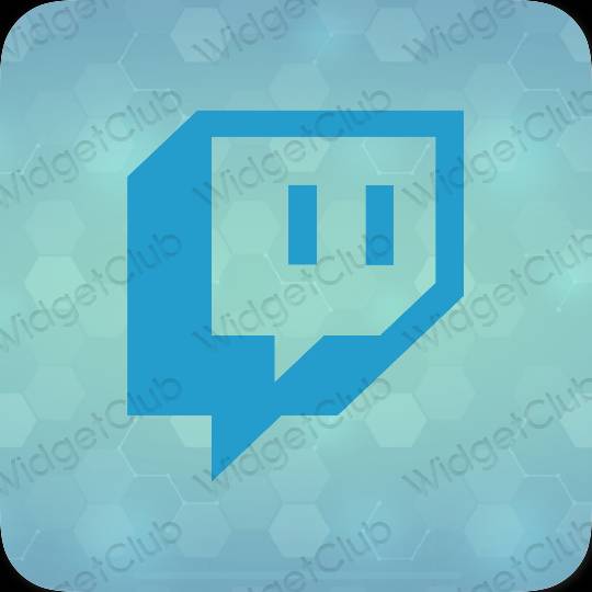 Aesthetic blue Twitch app icons
