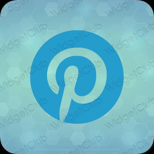Aesthetic blue Pinterest app icons