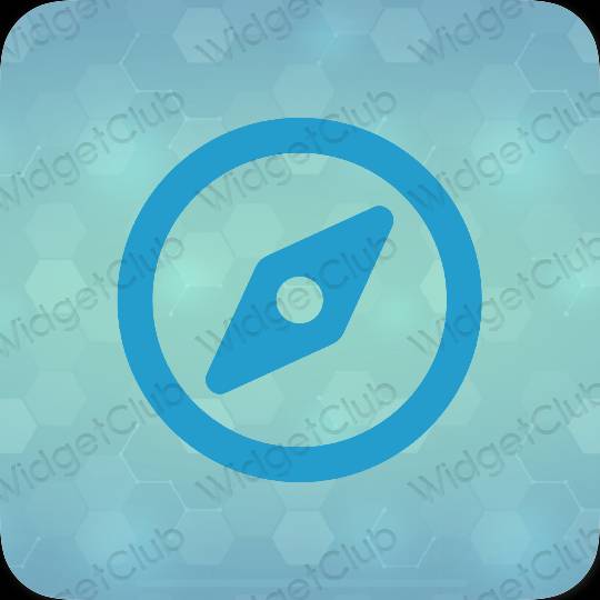 Aesthetic blue Safari app icons
