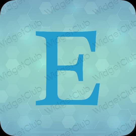 Aesthetic blue Etsy app icons