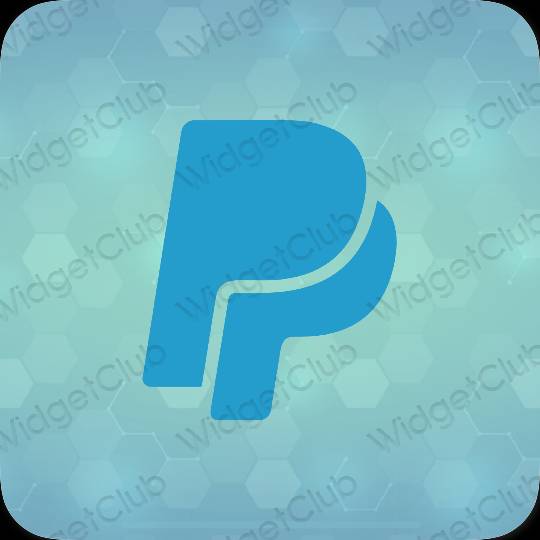 Aesthetic blue Paypal app icons