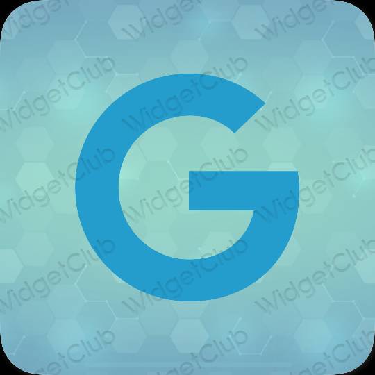 Ესთეტიური ლურჯი Google აპლიკაციის ხატები