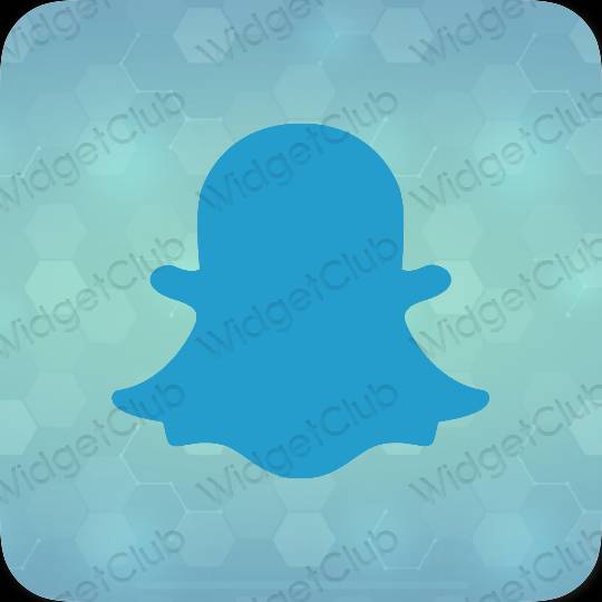 Aesthetic blue snapchat app icons