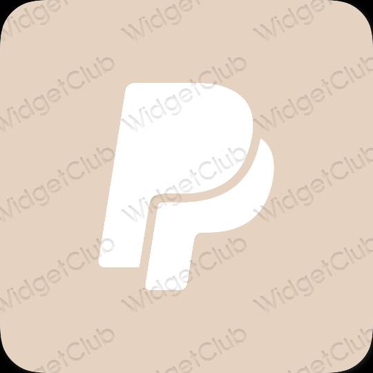 Aesthetic beige Paypal app icons