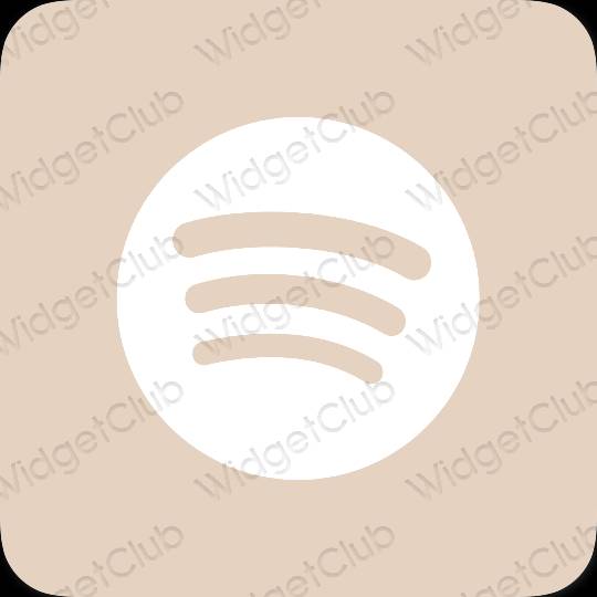 Estetický béžový Spotify ikony aplikací