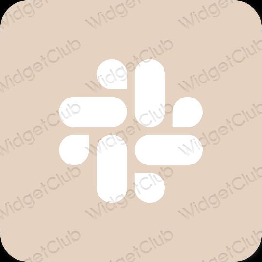Aesthetic beige Slack app icons