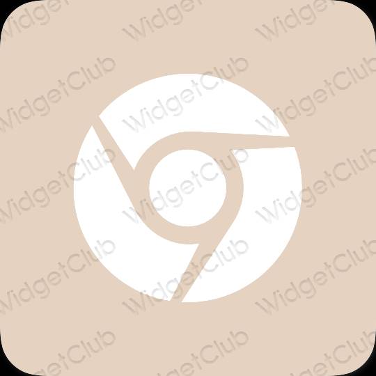 Ესთეტიური კრემისფერი Chrome აპლიკაციის ხატები