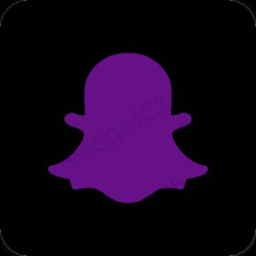 Естетичний чорний snapchat значки програм