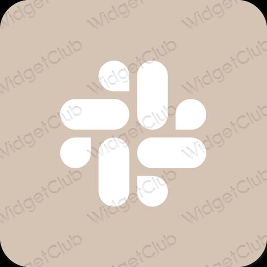 Estetický béžový Slack ikony aplikací