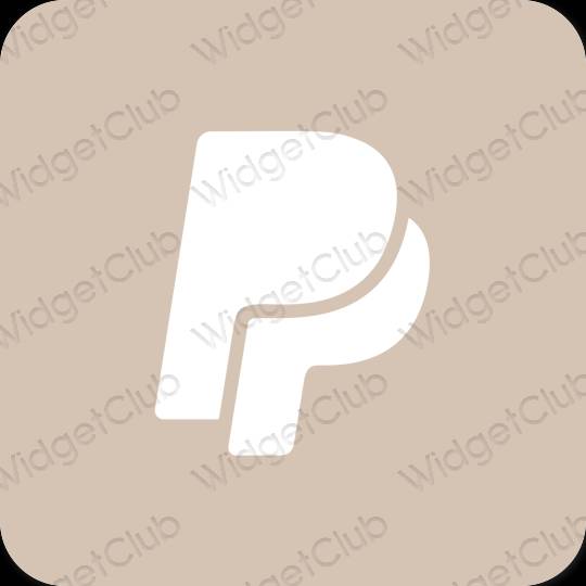 Estetyka beżowy Paypal ikony aplikacji