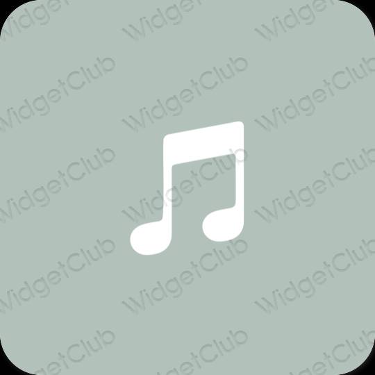 Estetsko zelena Music ikone aplikacij
