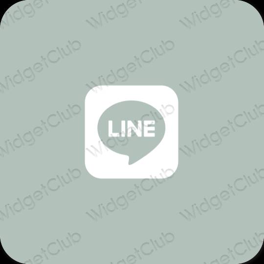 Estético verde LINE ícones de aplicativos