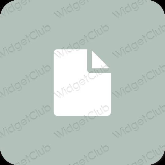 Æstetisk grøn Notes app ikoner