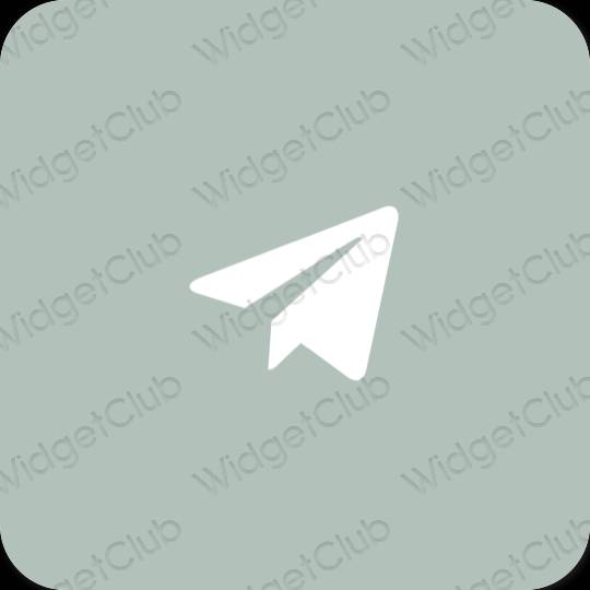 Aesthetic green Telegram app icons