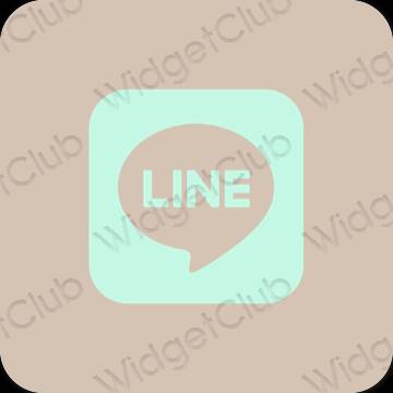 Æstetisk beige LINE app ikoner