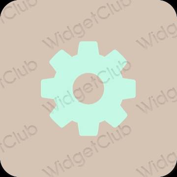 Aesthetic beige Settings app icons