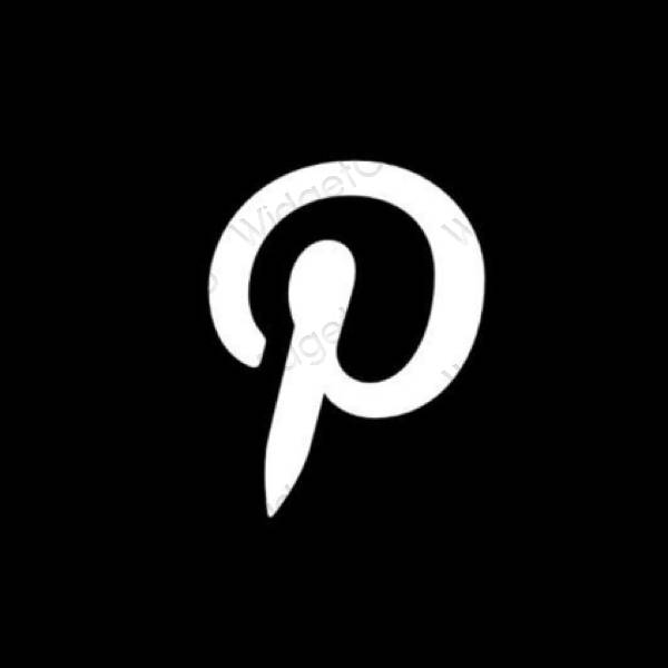 Естетски црн Pinterest иконе апликација