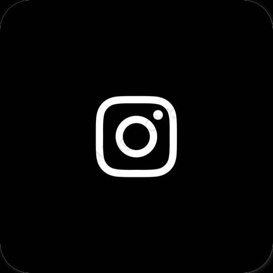 Estetic negru Instagram pictogramele aplicației