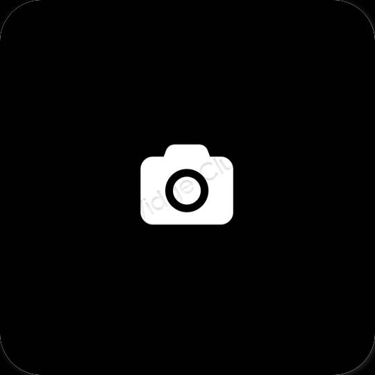 미적인 검은색 Camera 앱 아이콘